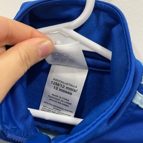 Adidas Colorblock Track Suit Jacket Blue Grey 12 Months Toddler - Picture 5 of 5